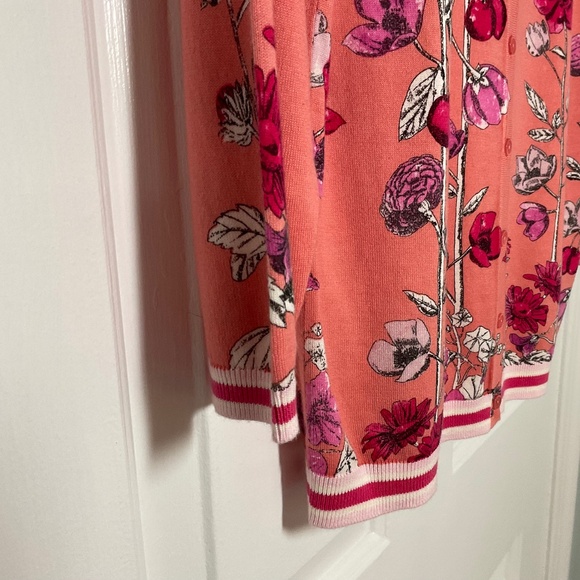 Talbots 3/4 Sleeve Floral Cardigan - Picture 6 of 13